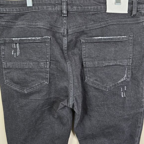 Half Evil 333 Button Fly Distressed 5 Pocket Style Jeans 40x32 - Picture 5 of 10